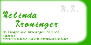 melinda kroninger business card